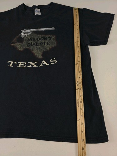 Vintage Texas We Don’t Dial 911 Short Sleeve Shirt Large - Bild 3 von 6