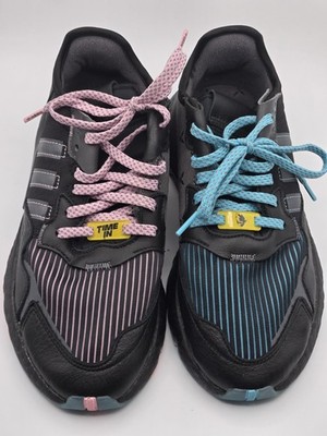 Adidas Ninja Sneakers Womens 6.5 Black Pink Blue FY0176 Gaming Shoes Athletic