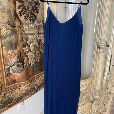 keepsake navy blue dress Keepsake The Label Be Free Maxi Dress Navy XS Straps,pleated Side Slits  NWOT