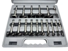 16pc Forstner Drill Bit Set Woodworking Hole Saw Set 1/4" - 2-1/8"
