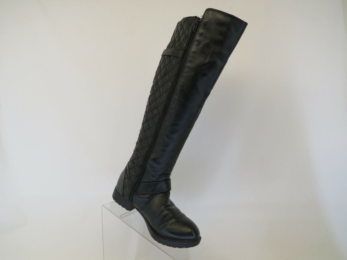 Steve Madden Black Zip Buckle Fashion Knee High Boots Size Steve Madden Black Zip Buckle Fashion Knee High Boots Size