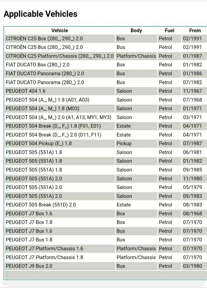 Peugeot 404 504 505 valeo sofabex fuel pump 1800+ 2000cc petrol engine oe - Image 2 of 4
