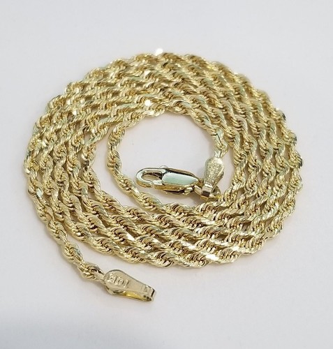 Real 10k Yellow Gold Necklace Hollow 