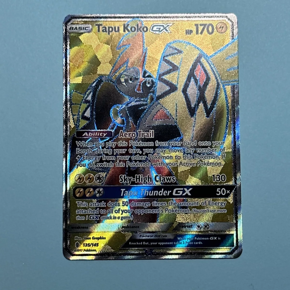 Pokemon - Tapu Koko-GX - 135/145 - Full Art Ultra Rare - Sun & Moon:  Guardians Rising