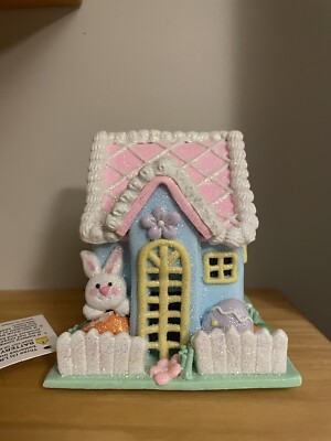 TK Maxx Ostern Zuckerstange Pastell Leucht Iced Gingerbread Sparkly House Neu