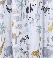 Zoo Animals Multicolor Print Fabric Shower Curtain 70 x 72 - The Big One - New