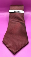 New DKNY Solid Red 100 Silk Men  s Tie Necktie