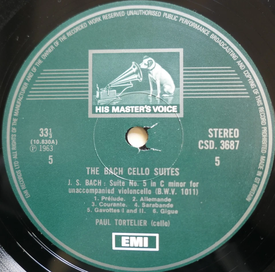 SLS 798/3 JS Bach The Cello Suites Paul Tortelier 3LP EMI 1st Box Set NM - Image 2 of 3