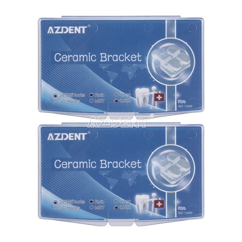 AZDENT Dental Orthodontic Ceramic Brackets Braces Roth.022 345 Hooks Marked - Picture 10 of 11