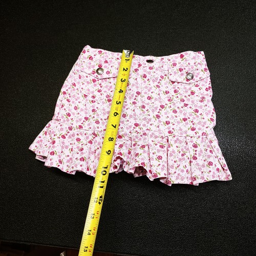 Copper Key Girls Size 4 Pink Rose Pattern Ruffled Denim Skorts - Picture 18 of 18