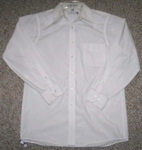 Medium-Geoffrey-Beene-White-Cotton-Polyester-Men-039-s-Pocket-Dress-Shirt-Man-039-s-Top