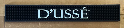 D ussé Cognac Dusse Rubber Rail Runner Bar Spill Mat Black & White *BRAND NEW*