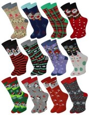 Sumona 12 Pairs Women Novelty Christmas Xmas Fun Fancy Design Crew socks
