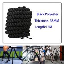 38mm 15m Black Polyester Physical Training Rope Arm Strength Rope Fitness Rope