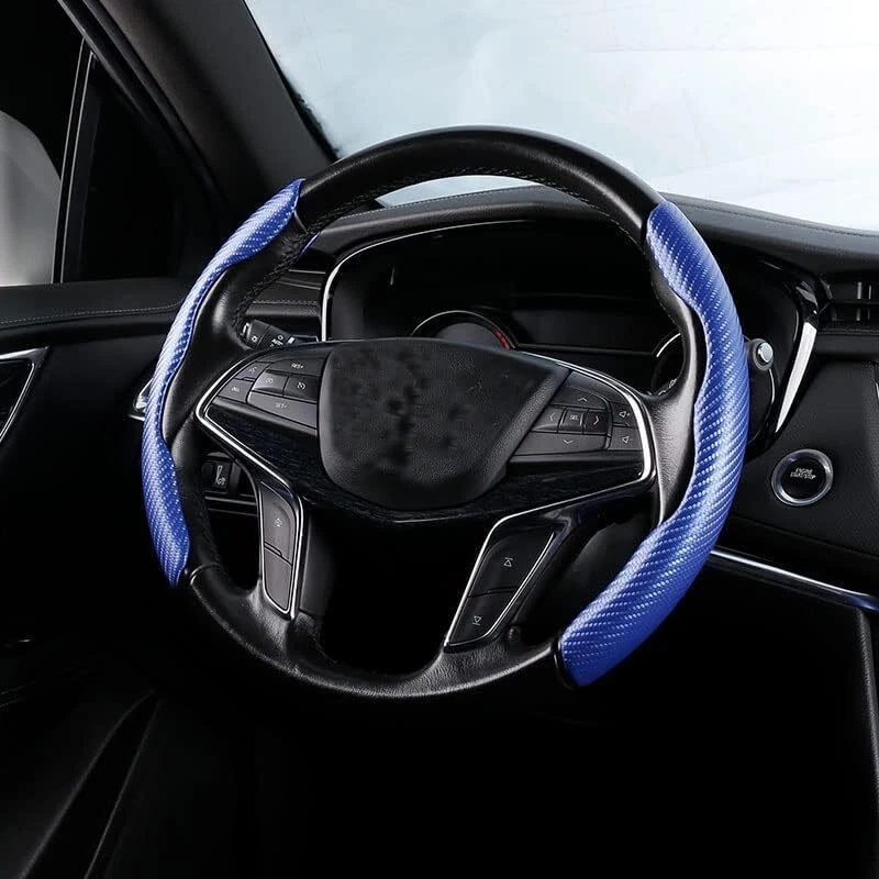 2x Carbon Fiber Universal Car Steering Wheel Booster Cover Non-Slip Accessories - Image 2 of 4