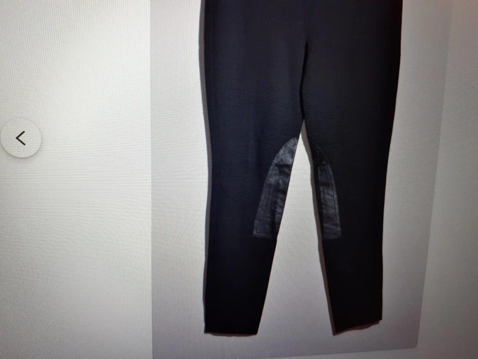 Leggings Polo Ralph Lauren Estilo Ecuestre Negro con Parches de Cuero (?) Talla M Foto 2 de 4