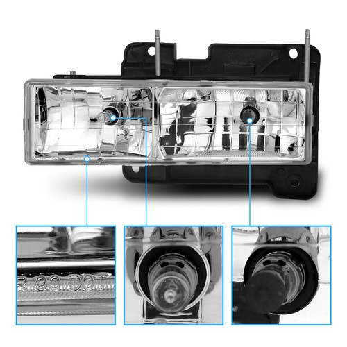 Faros estilo fábrica con bombilla 88-98 para Chevy GMC Suburban C10 C/K Tahoe Yukon - Imagen 6 de 8