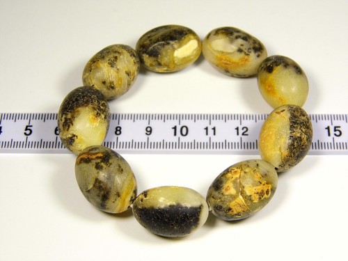 Bracciale Ambra Baltica 6,2" Perline Ovali Naturali Non Lucidate Ovali Opache 4761 - Foto 4 di 11