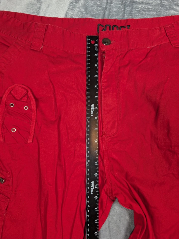 Pantalones Cortos De Colección Y2K Coogi Cargo Para Hombre Talla 43 Rojo Sueltos Diseñador Urbano Foto 3 de 4