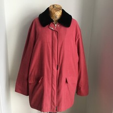 Dunnes Coat Womens Uk 18 Midi Smart Casual Faux Fur Collar Dusky Lipstick Pink