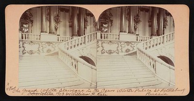 grand white staircase,Czar's Winter Palace, St. Petersburg, Russia 1903