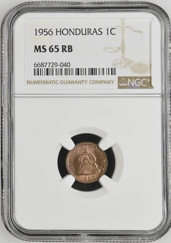 Honduras 1 Centavo 1956 NGC MS 65 RB