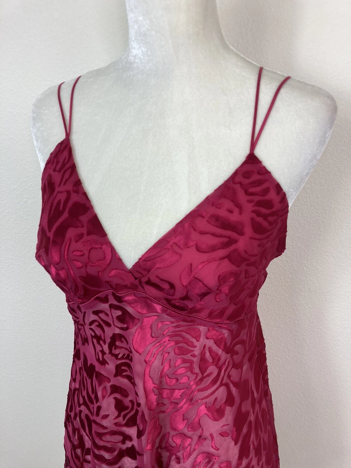UNDERCOVER Abito Victorias Secret Vintage Rosso Trasparente Floreale Slip Cami Mini Misto Seta Fata S
