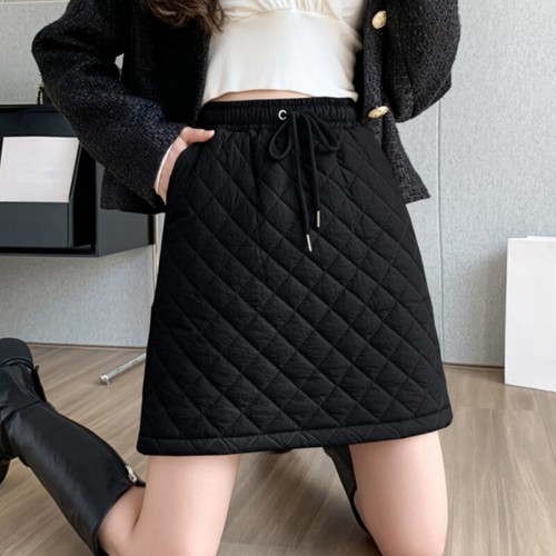 Women Puffer Quilted Skirts Warm Padded Snow Skorts for Outdoor Golf Drawstring - Bild 3 von 17