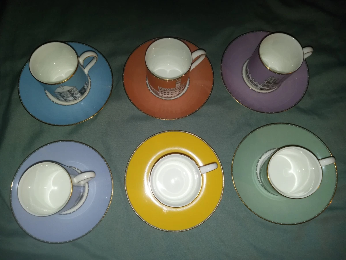 Beautiful Wedgwood Grand Tour Collection from 1993 6 Demitasse Cups & Saucers!