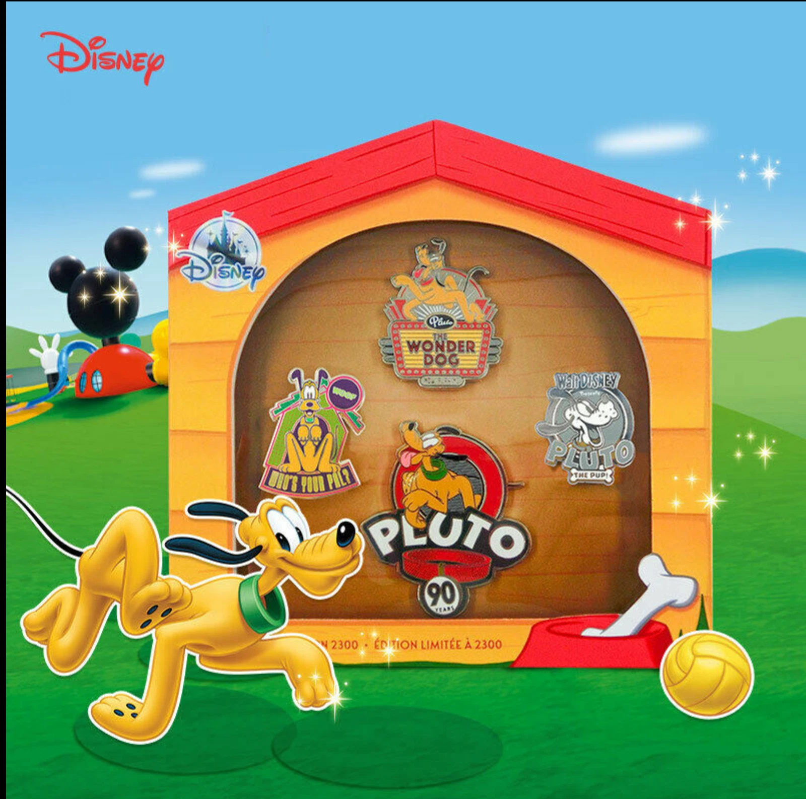 2020 Disney Pluto 90th Anniversary Pin Limited Edition Pluto's 4 Pin Set