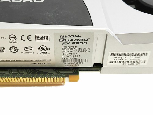 506133-002 Genuine HP 4gb Nvidia Quadro FX5800 PCI-E Dual DVI DP TV 536797–001 - Picture 3 of 3