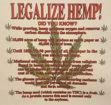 LEGALIZE HEMP! DID YOU KNOW? POT WEED MARIJUANA LEAF #MJ-4 LONG SLEEVES SHIRT