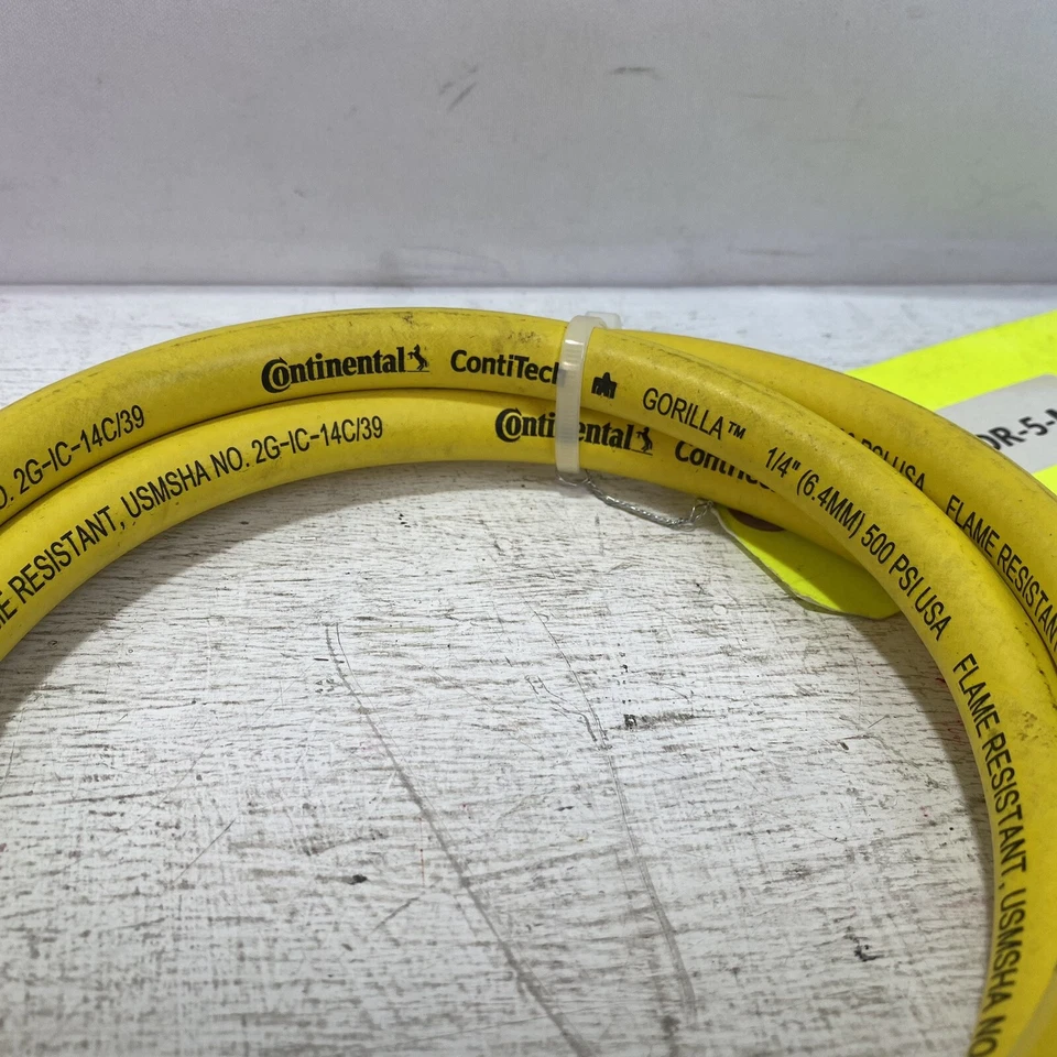 Mangueira Continental Contitech 2G-IC-14C/39 resistente a chamas 1/4" interna, 500 PSI. EUA - Imagem 2 de 3