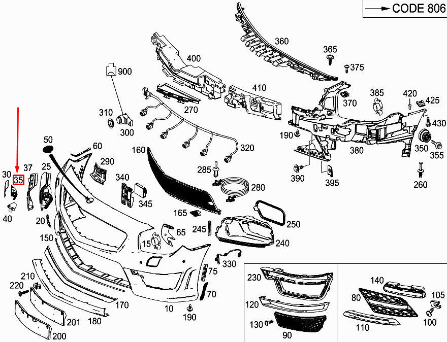 MERCEDES-BENZ SL R231 Halteklammer für Scheinwerferwischer links A2318690132