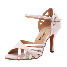 Latin Woman PU suede Salsa Dancing Shoes Professional Ballroom Soft High Heel