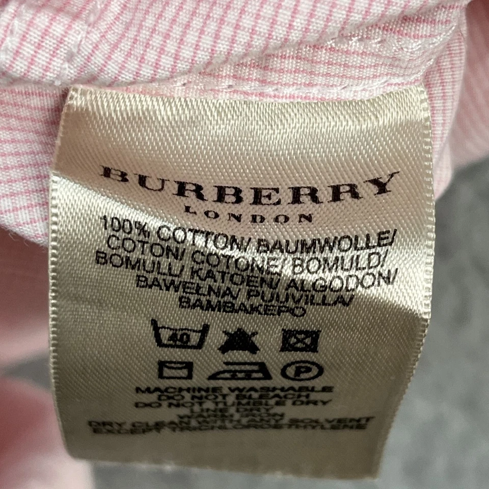 Camisa de vestir Burberry London ajustada rosa con botones talla 18-45 Foto 4 de 4