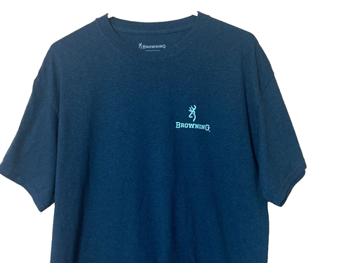 Browning Firearms Mens Emerald Green T-Shirt w/ State of Texas on Back Size LG - Picture 2 of 6