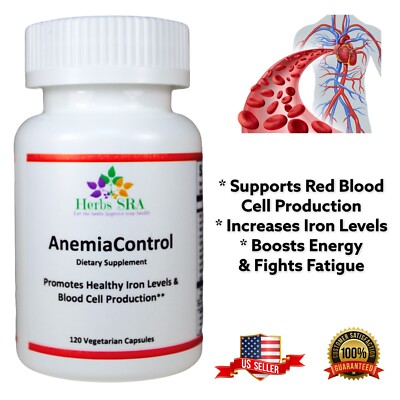 Iron Supplement,120 Capsules Red Blood Supplement, Support, Natural Iron Levels.