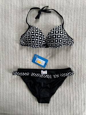 Arena Damen Bügel Bikini - Schwimmen 2 Teiler - Schwarz - 32/UK8-10 Neu mit Etikett