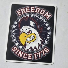 Freedom Since 1776 Angry Eagle Patriotic Sticker 2.5"x2" New