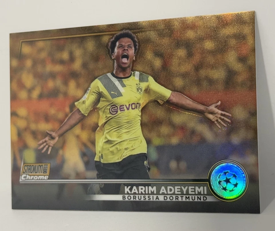 2022-23 Topps Stadium Club UCL Dortmund Karim Adeyemi True Gold Jersey #27/50 - Image 3 of 4