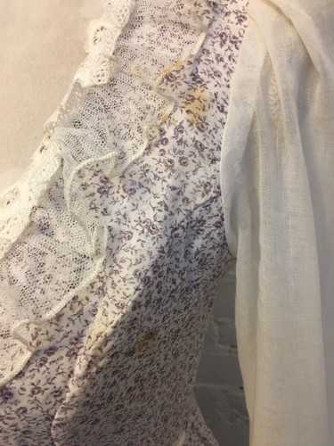 Gunne Sax Jessica McClintock vintage anni 70 abito prateria corsetto lilla calico taglia 5 - Foto 4 di 12