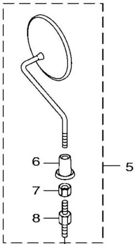 Espejo retrovisor derecho genuino 5S9-F6290-01-00 para Yamaha Zuma 125 2009-2025 Foto 2 de 3