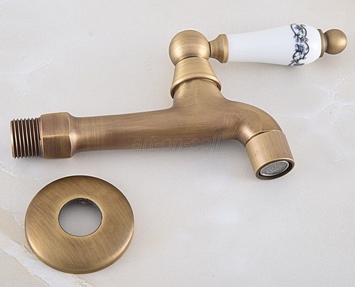 Grifo único para lavandería fría asa de cerámica de latón antiguo fregona fregadero de piscina aav314 - Imagen 7 de 8