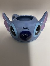 Disney's LIlo Stitch Sculpted 3 D Mug Raised Ears Nose Eyes Blue