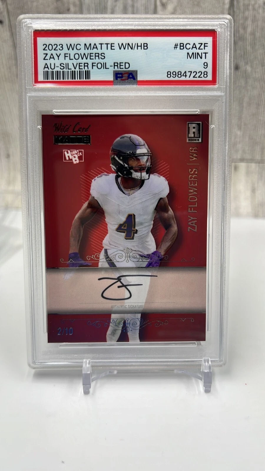 Zay Flowers Wild Card Matte Whatnot/Hobby Box Exclusive Base Autographs #BCAZF Silver Foil-Silver