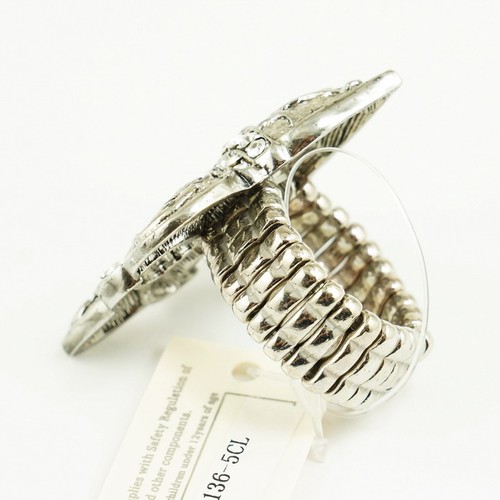 Gothic Saint Fleur De Lis with Swarovski Crystal Ring 7 8 9 10 - Picture 2 of 3