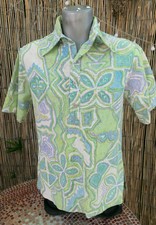 60's Vintage SEARS Reverse Print HAWAIIAN Pullover Shirt Medium