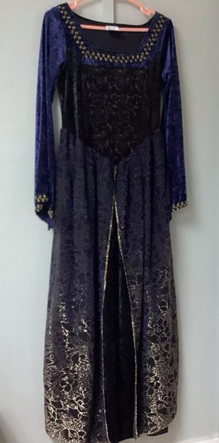 Princess Costume Blue Dress One Size Fit Most Costume Party Full Length - Picture 5 of 23
