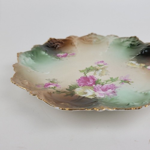 Vintage MZ AUSTRIA MORITZ ZDEKAUER Roses 8" Plate 1884-1909 Porcelain - Picture 3 of 12